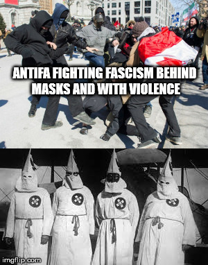 ANTIFA FIGHTING FASCISM BEHIND MASKS AND WITH VIOLENCE | made w/ Imgflip meme maker