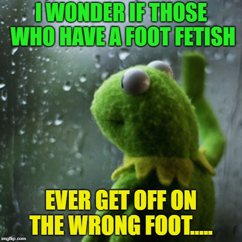 Sometimes I wonder |  I WONDER IF THOSE WHO HAVE A FOOT FETISH; EVER GET OFF ON THE WRONG FOOT..... | image tagged in sometimes i wonder,memes,funny,foot fetish | made w/ Imgflip meme maker