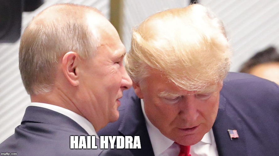 Hydra Putin | HAIL HYDRA | image tagged in hail hydra,trump putin,trump,putin,politics,meme | made w/ Imgflip meme maker