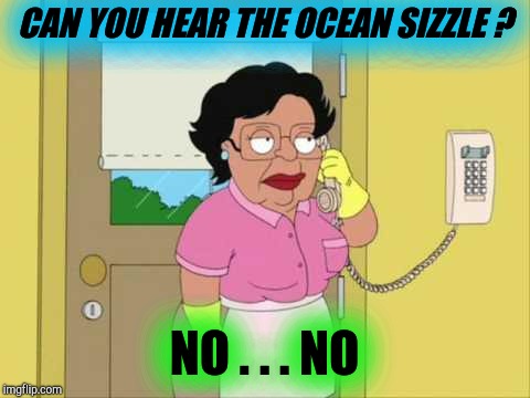 Consuela Meme | CAN YOU HEAR THE OCEAN SIZZLE ? NO . . . NO | image tagged in memes,consuela | made w/ Imgflip meme maker
