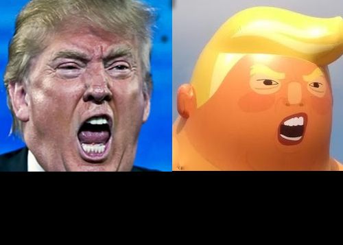 Trump and Trump Baby Blimp Blank Meme Template