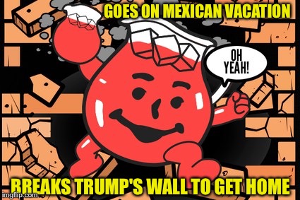 GOES ON MEXICAN VACATION BREAKS TRUMP'S WALL TO GET HOME | made w/ Imgflip meme maker