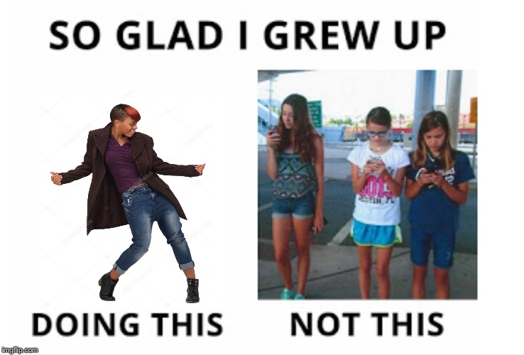 Glad I grew up dancing not texting  | image tagged in just dance | made w/ Imgflip meme maker