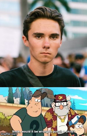 image tagged in memes,david hogg,grunkle stan | made w/ Imgflip meme maker