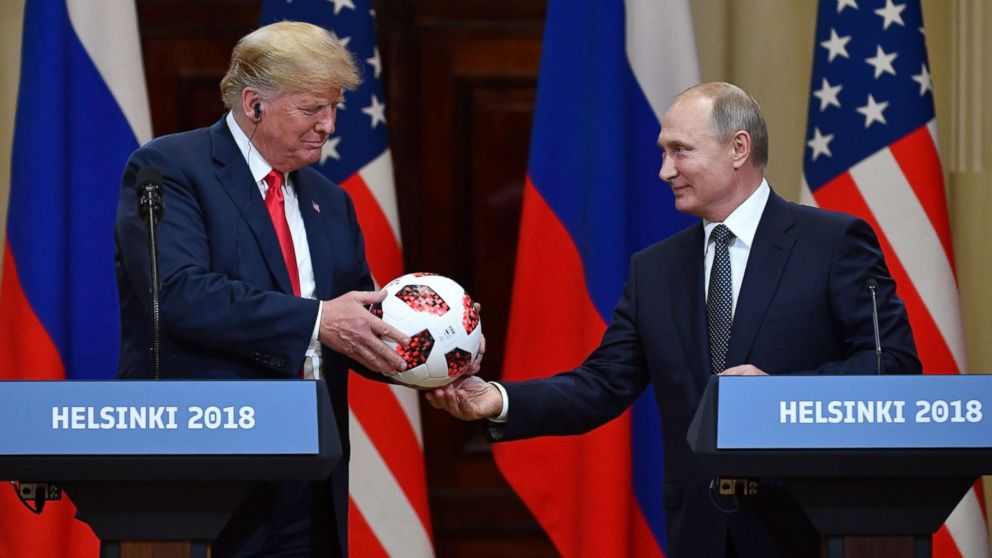 High Quality trump and putin with ball Blank Meme Template