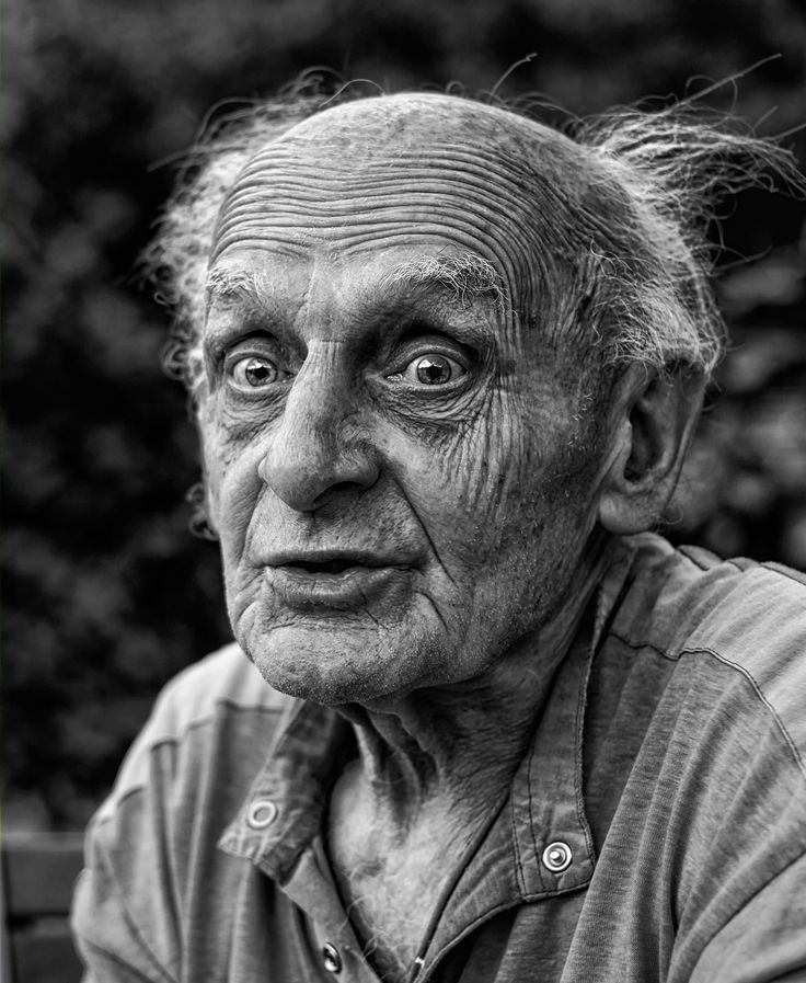 Elderly Man BW Blank Meme Template