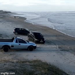 Beach | image tagged in gifs,beach,motorbike,accident | made w/ Imgflip video-to-gif maker