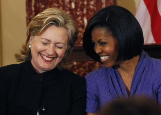 High Quality Hillary Clinton Michelle Obama Blank Meme Template