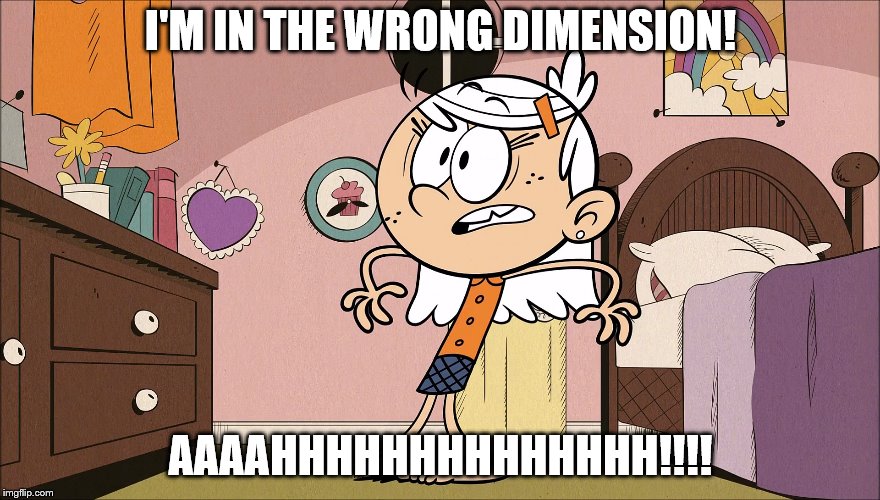 Linka Loud Freaks Out | I'M IN THE WRONG DIMENSION! AAAAHHHHHHHHHHHHHH!!!! | image tagged in the loud house | made w/ Imgflip meme maker