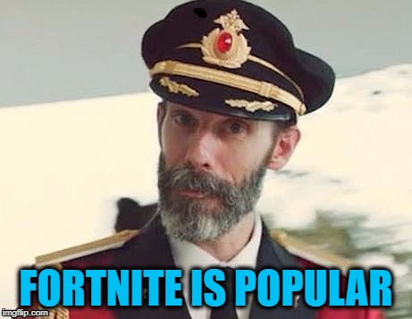 Captain Obvious | FORTNITE IS POPULAR | image tagged in captain obvious | made w/ Imgflip meme maker