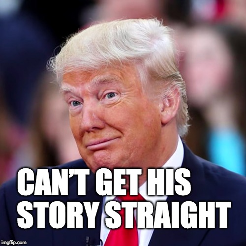 Trump can't get his story straight. | CAN’T GET HIS STORY STRAIGHT | image tagged in trump,fraud,donald trump,republicans,maga | made w/ Imgflip meme maker
