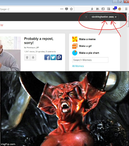 Hail Satan! | image tagged in satan,upvote,points,imgflip,tim curry | made w/ Imgflip meme maker