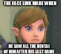 Link heavy breathing | THE FACE LINK MADE WHEN; HE SAW ALL THE HENTAI OF HIM AFTER HIS LAST GAME | image tagged in link heavy breathing | made w/ Imgflip meme maker