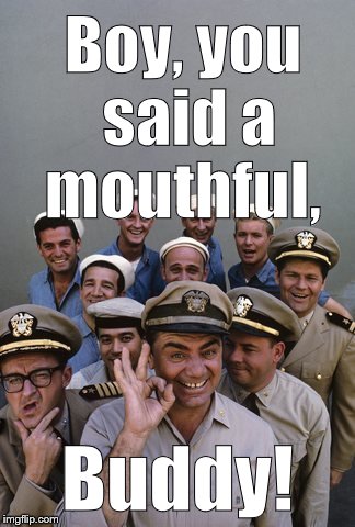 McHale's Navy | Boy, you said a mouthful, Buddy! | image tagged in mchale's navy | made w/ Imgflip meme maker