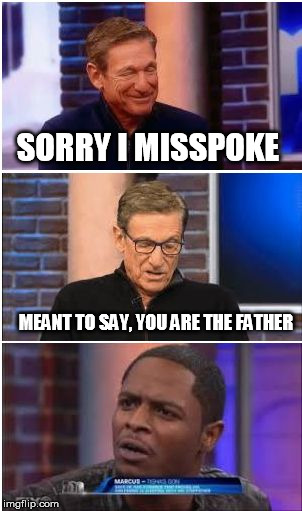 SORRY I MISSPOKE; MEANT TO SAY, YOU ARE THE FATHER | image tagged in maury show | made w/ Imgflip meme maker