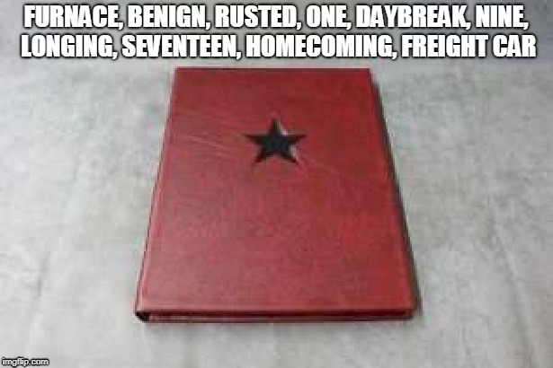 READY TO COMPLY | FURNACE, BENIGN, RUSTED, ONE, DAYBREAK, NINE, LONGING, SEVENTEEN, HOMECOMING, FREIGHT CAR | image tagged in winter soldier,captain america,red book,marvel,code,super soldier | made w/ Imgflip meme maker