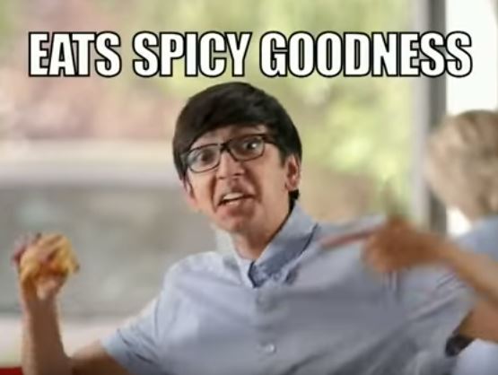 Eats Spicy Goodness Blank Meme Template
