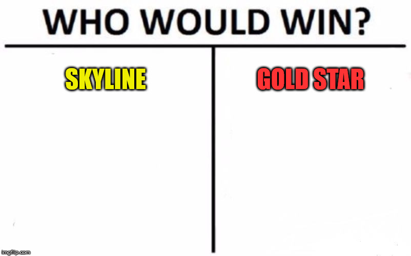 Who Would Win? Meme | SKYLINE GOLD STAR | image tagged in memes,who would win | made w/ Imgflip meme maker