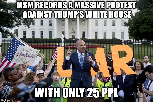 MSM RECORDS A MASSIVE PROTEST AGAINST TRUMP'S WHITE HOUSE; WITH ONLY 25 PPL | made w/ Imgflip meme maker