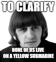 To clarify | TO CLARIFY; NONE OF US LIVE ON A YELLOW SUBMARINE | image tagged in donald trump | made w/ Imgflip meme maker