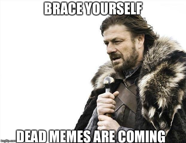 Brace Yourselves X is Coming | BRACE YOURSELF; DEAD MEMES ARE COMING | image tagged in memes,brace yourselves x is coming | made w/ Imgflip meme maker