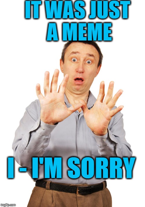 IT WAS JUST A MEME I - I'M SORRY | made w/ Imgflip meme maker