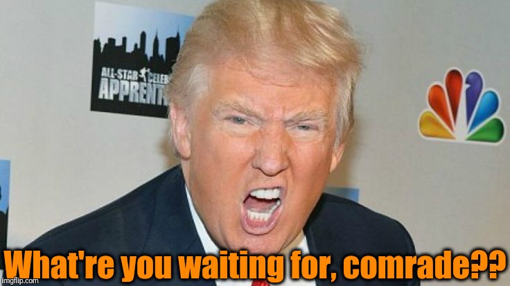 What're you waiting for, comrade?? | image tagged in trump mad | made w/ Imgflip meme maker