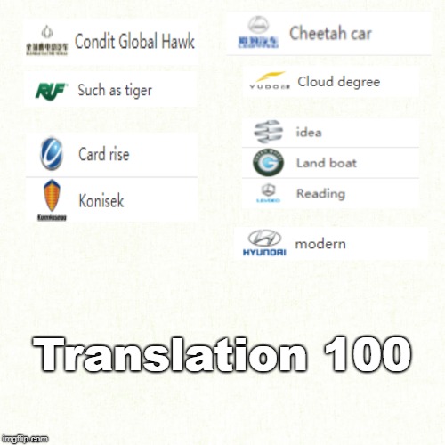 Translation 100 | image tagged in white bg | made w/ Imgflip meme maker