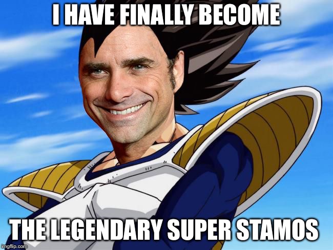I HAVE FINALLY BECOME; THE LEGENDARY SUPER STAMOS | image tagged in vegeta stamos | made w/ Imgflip meme maker