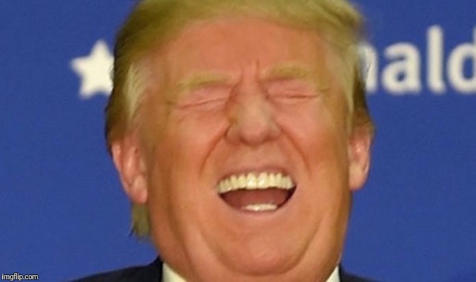 Trump laughing | . | image tagged in trump laughing | made w/ Imgflip meme maker