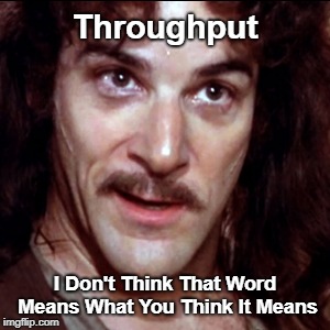 Throughput Mandy Patinkin | Throughput; I Don't Think That Word Means What You Think It Means | image tagged in princess bride | made w/ Imgflip meme maker