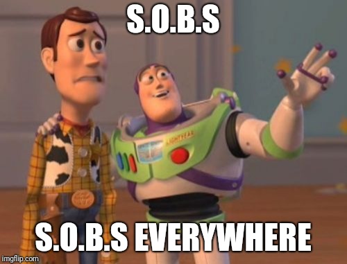 X, X Everywhere Meme | S.O.B.S S.O.B.S EVERYWHERE | image tagged in memes,x x everywhere | made w/ Imgflip meme maker