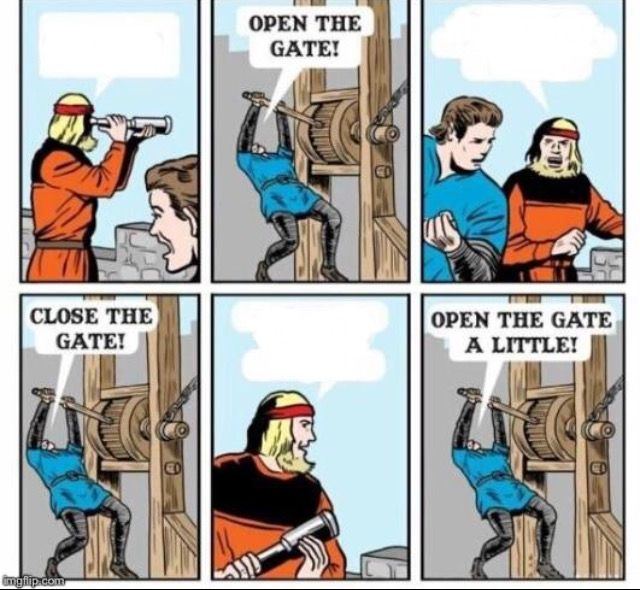 High Quality Open the gates Blank Meme Template