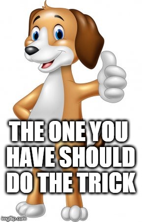 THE ONE YOU HAVE SHOULD DO THE TRICK | made w/ Imgflip meme maker
