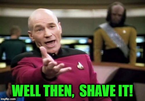 Picard Wtf Meme | WELL THEN,  SHAVE IT! | image tagged in memes,picard wtf | made w/ Imgflip meme maker