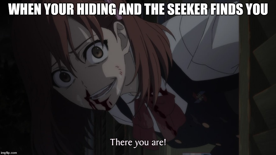 Every time | WHEN YOUR HIDING AND THE SEEKER FINDS YOU | image tagged in another,hide and seek | made w/ Imgflip meme maker
