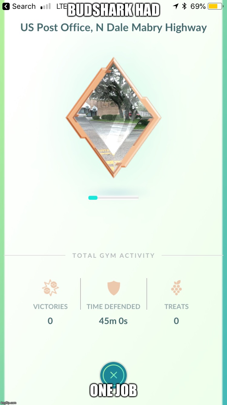 Budshark had ONE job | BUDSHARK HAD; ONE JOB | image tagged in pokemon go,you had one job,memes,gym | made w/ Imgflip meme maker