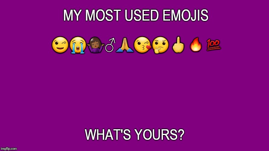 😉😭🤷🏾‍♂️🙏😘🤔🖕🔥💯 | image tagged in most used emojis | made w/ Imgflip meme maker
