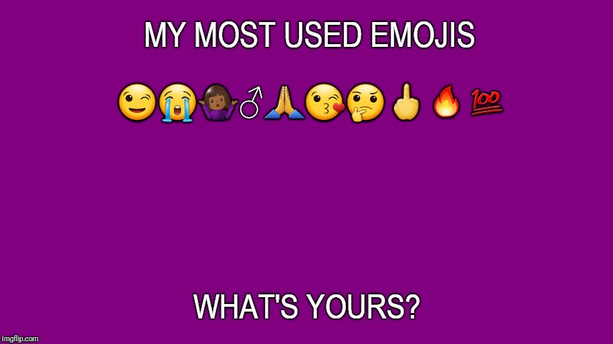😉😭🤷🏾‍♂️🙏😘🤔🖕🔥💯 | image tagged in most used emojis | made w/ Imgflip meme maker