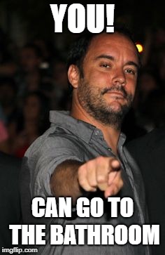 Dave Matthews | YOU! CAN GO TO THE BATHROOM | image tagged in dave matthews | made w/ Imgflip meme maker