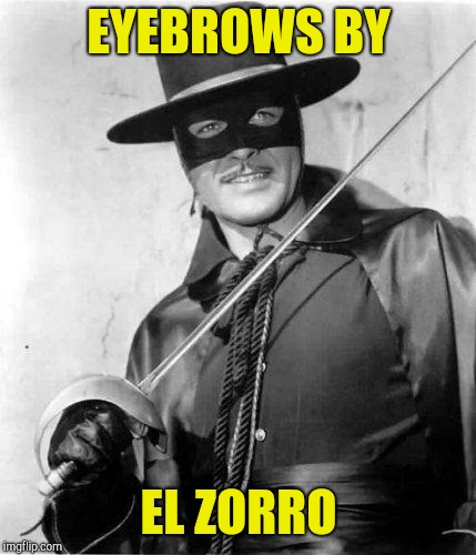 Zorro | EYEBROWS BY EL ZORRO | image tagged in zorro | made w/ Imgflip meme maker