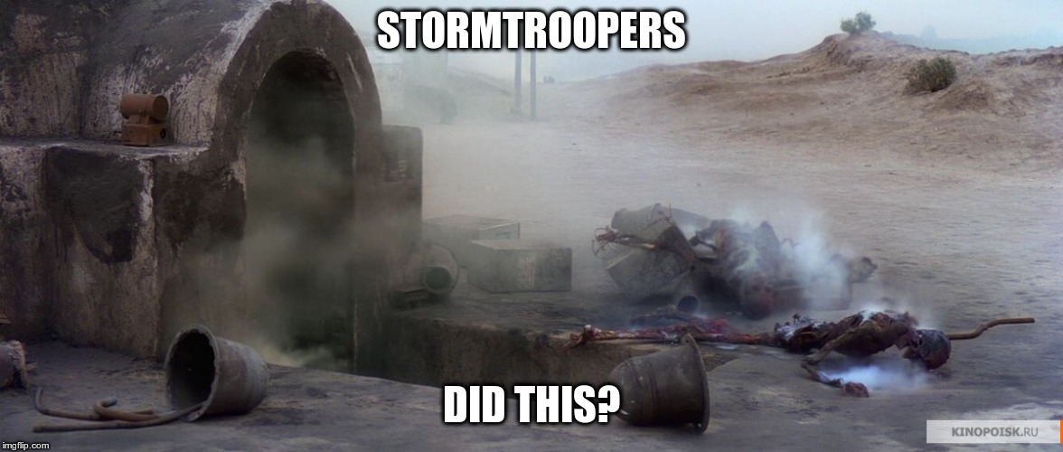 STORMTROOPERS; DID THIS? | image tagged in owen and baroo | made w/ Imgflip meme maker