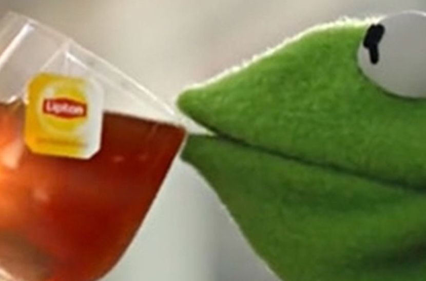 Kermit Tea Closeup Blank Meme Template