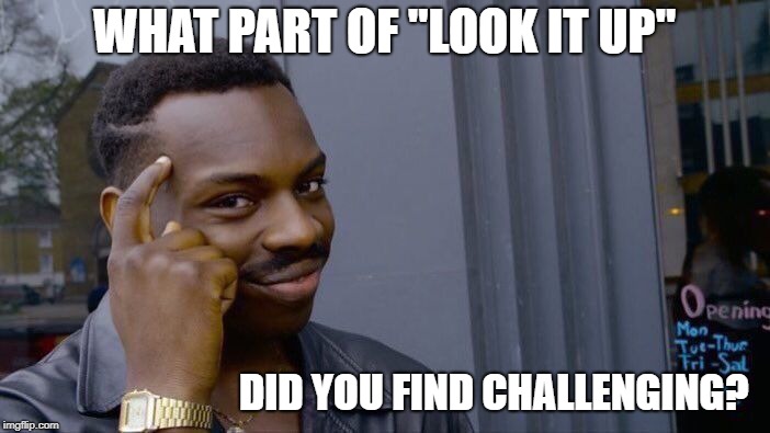 Roll Safe Think About It Meme | WHAT PART OF "LOOK IT UP" DID YOU FIND CHALLENGING? | image tagged in memes,roll safe think about it | made w/ Imgflip meme maker
