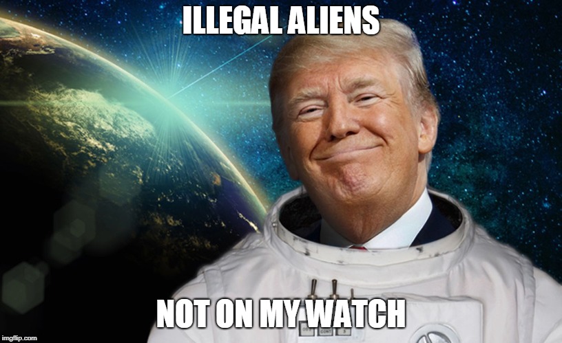 SPACE FORCE | ILLEGAL ALIENS; NOT ON MY WATCH | image tagged in space force | made w/ Imgflip meme maker