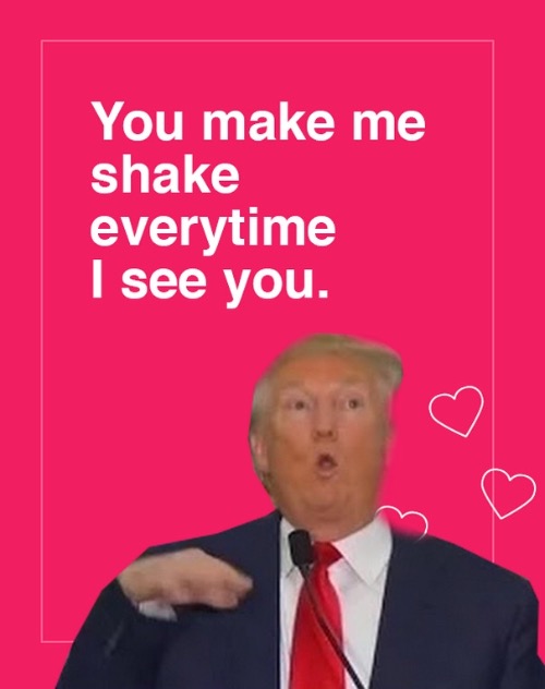 From Donald Trump.  To Donald Trump. | You make me shake everytime I see you. | image tagged in memes,donald trump | made w/ Imgflip meme maker