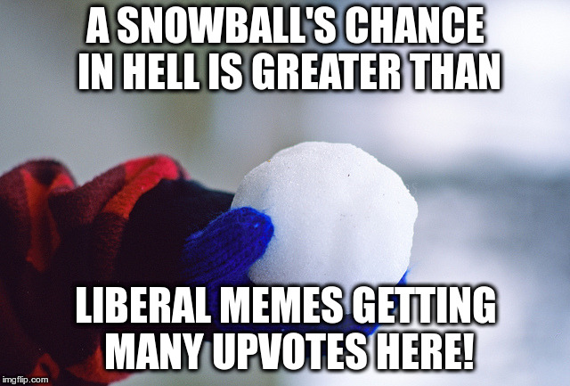 Why is that? |  A SNOWBALL'S CHANCE IN HELL IS GREATER THAN; LIBERAL MEMES GETTING MANY UPVOTES HERE! | image tagged in humor,politics,conservatives,liberals | made w/ Imgflip meme maker