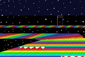image tagged in rainbow road snes | made w/ Imgflip meme maker