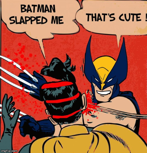 wolverine steps in | . | image tagged in superheroes,wolverine,robin | made w/ Imgflip meme maker