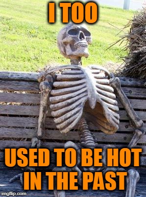 Waiting Skeleton Meme | I TOO USED TO BE HOT IN THE PAST | image tagged in memes,waiting skeleton | made w/ Imgflip meme maker